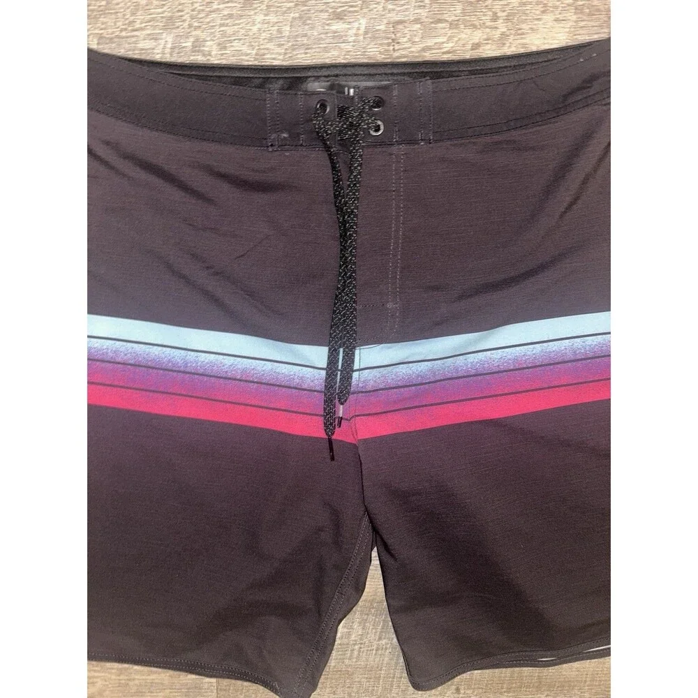 Rip Curl Mirage Surf Revival Boardshorts Mens 36  Retro Neon Stripe Swim Trunks